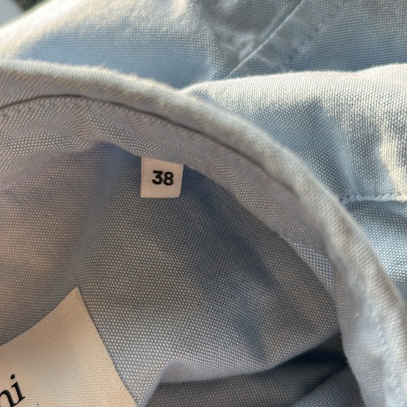 AMI Paris BUTTON DOWN AMI DE COEUR SHIRT Light Blue Unisex Sz 38 US 6 NEW - Picture 11 of 16